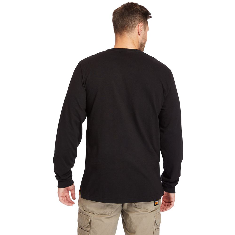 Camisetas Timberland Hombre Pro® Big & Tall Base Plate Long-Sleeve Wicking Negras - Chile RHO-275631